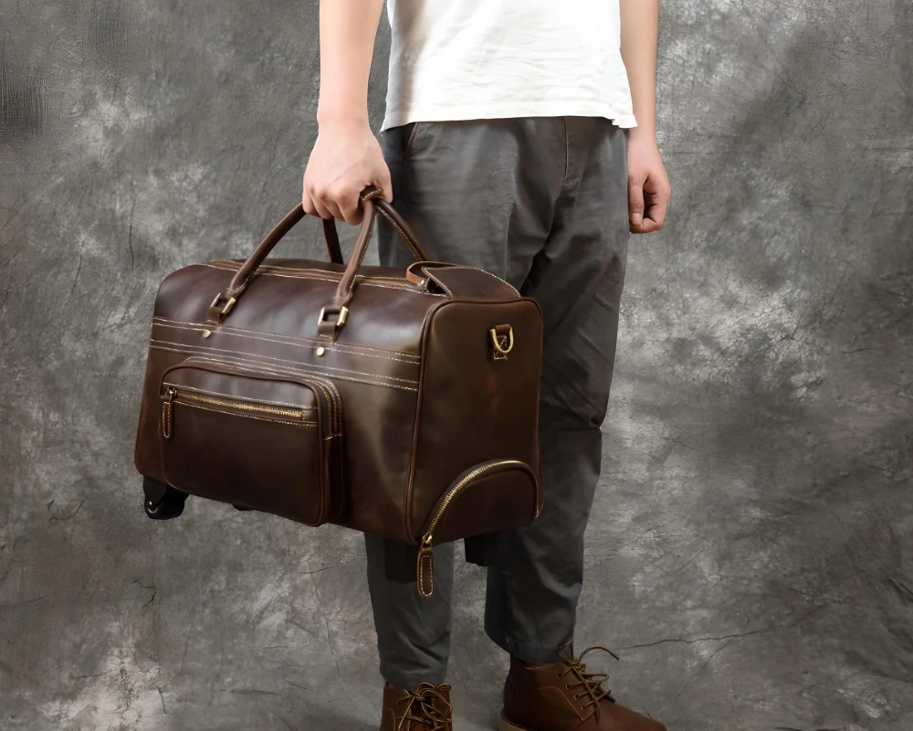 leather carry on case